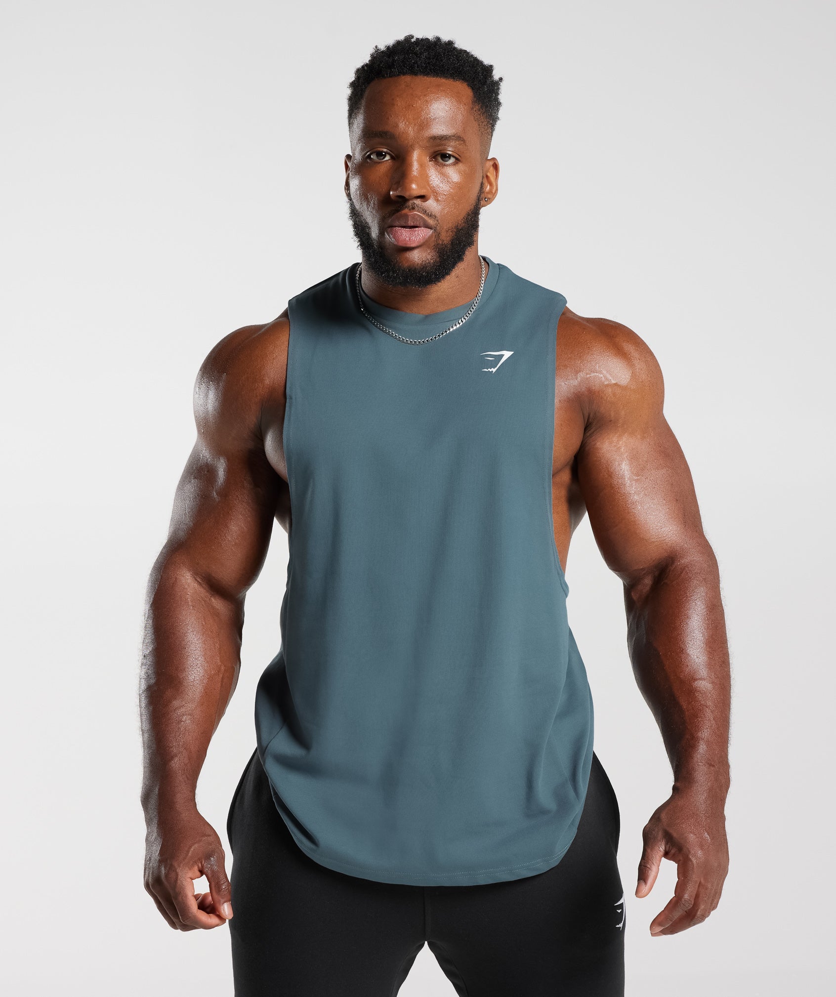 Gymshark React Drop Arm Tank Denim Teal