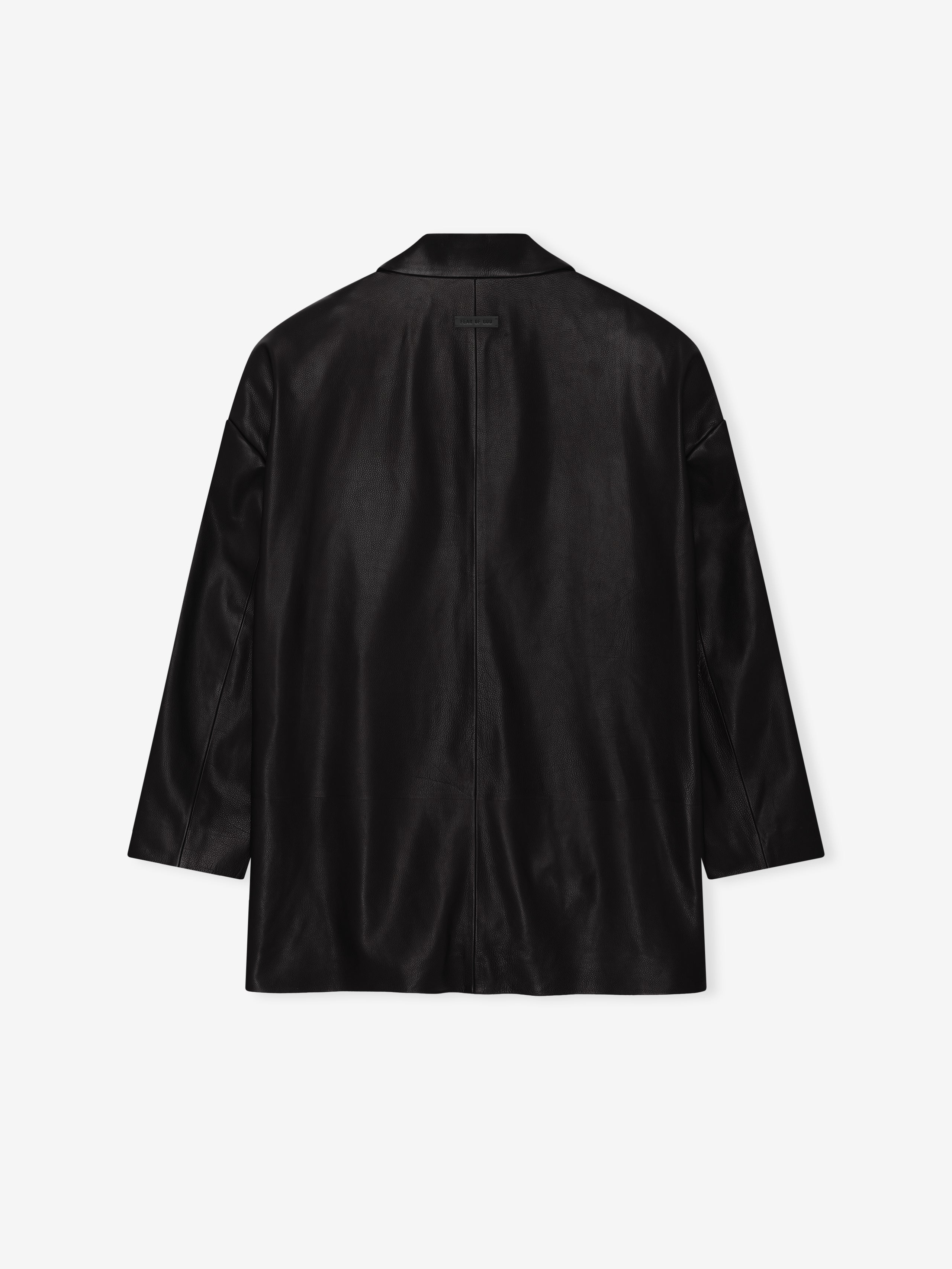 Essentials Leather Relaxed Blazer Black