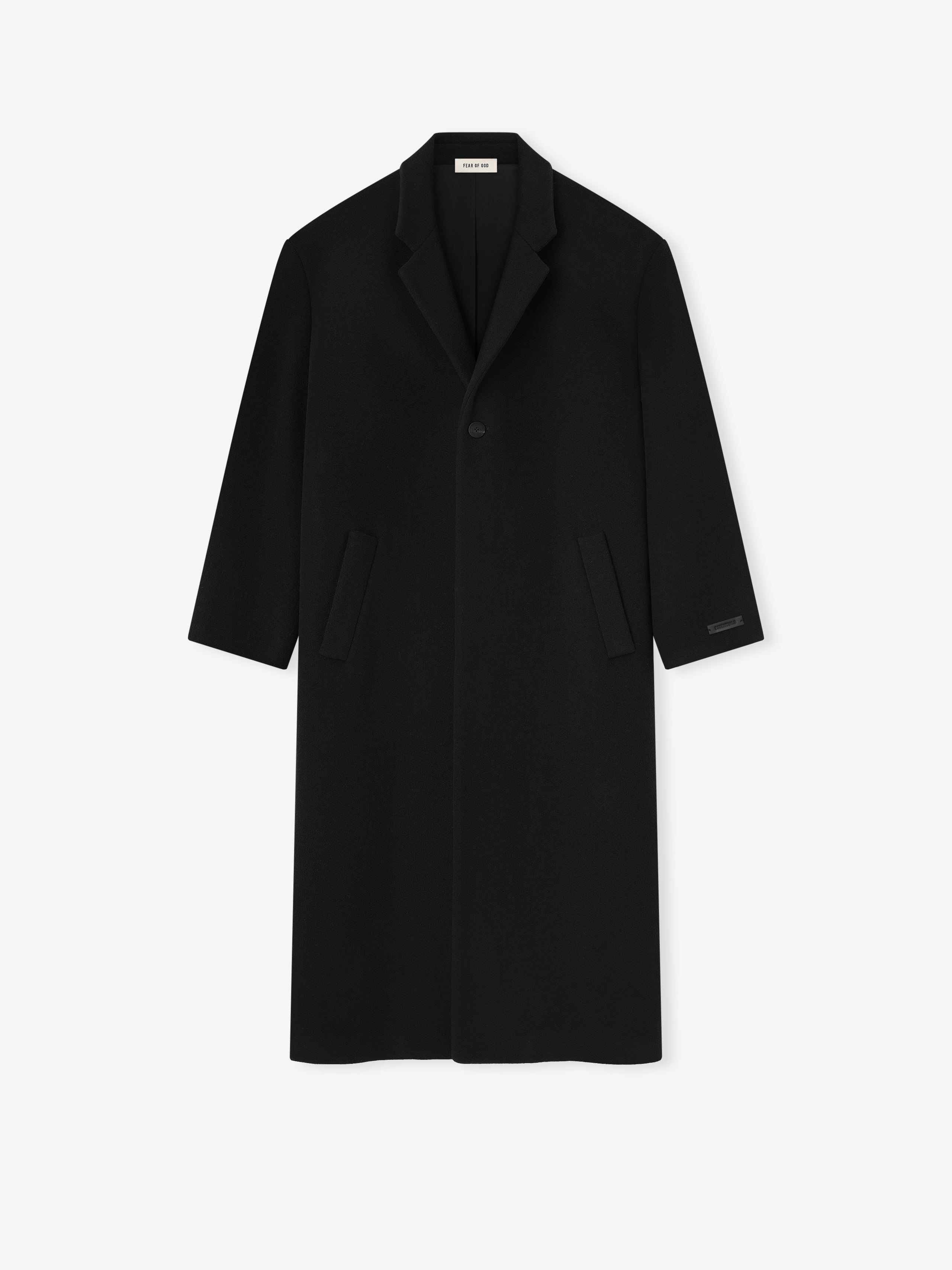 Essentials Melton Wool Relaxed Coat Black