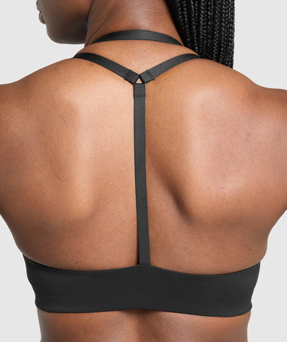 Women's Gymshark Reps T Back Sports Bra Black