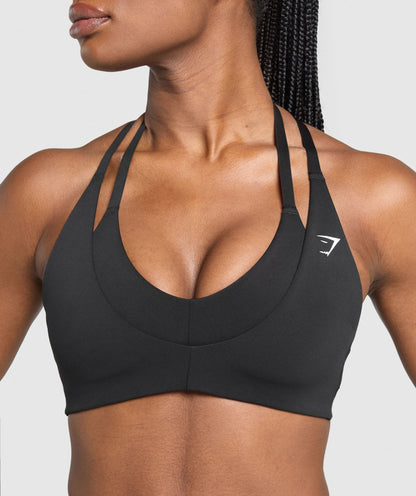 Women's Gymshark Reps T Back Sports Bra Black