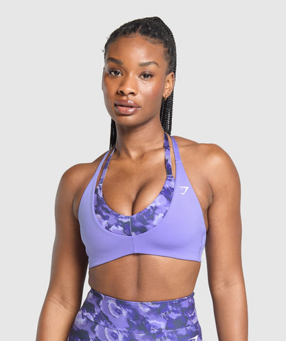 Women's Gymshark Reps T Back Sports Bra Record Purple
