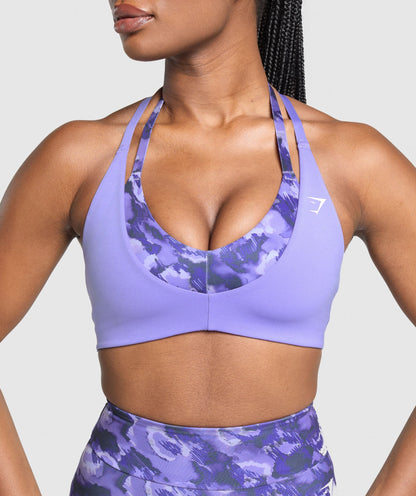 Women's Gymshark Reps T Back Sports Bra Record Purple