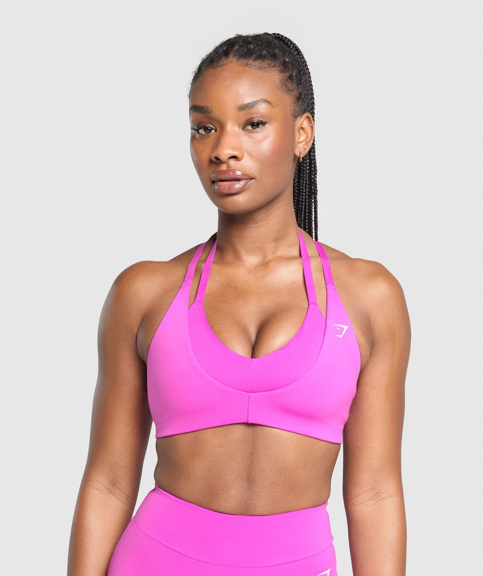 Women's Gymshark Reps T Back Sports Bra Vibrant Pink