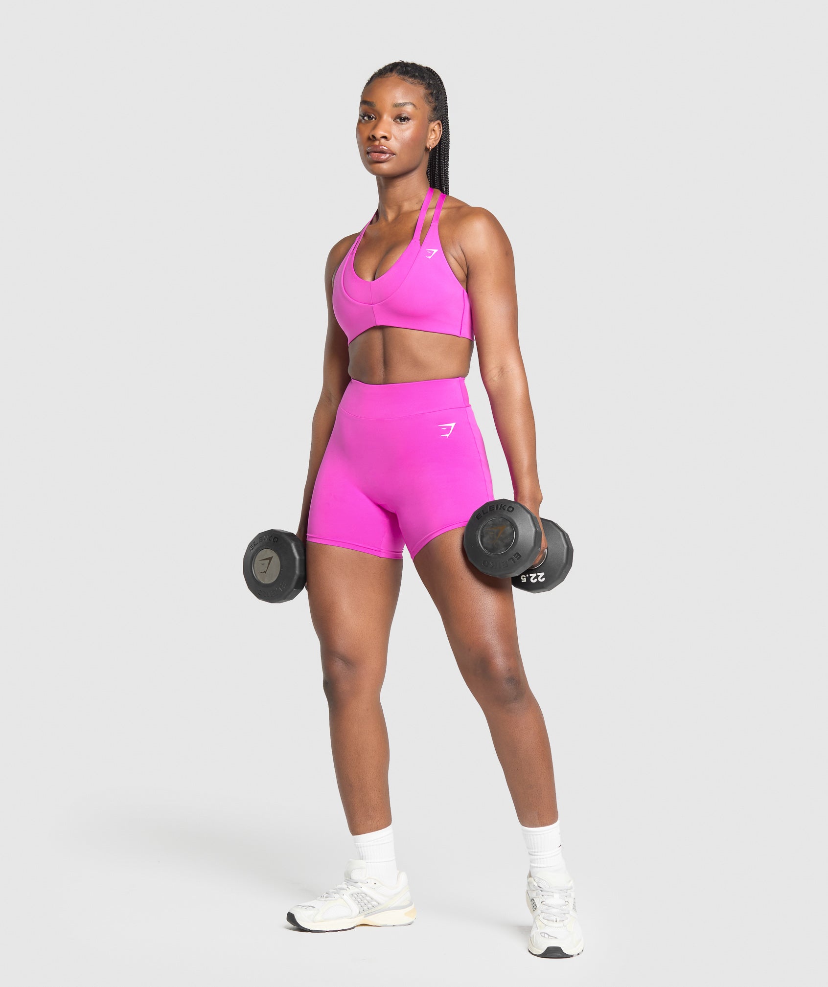Women's Gymshark Reps T Back Sports Bra Vibrant Pink