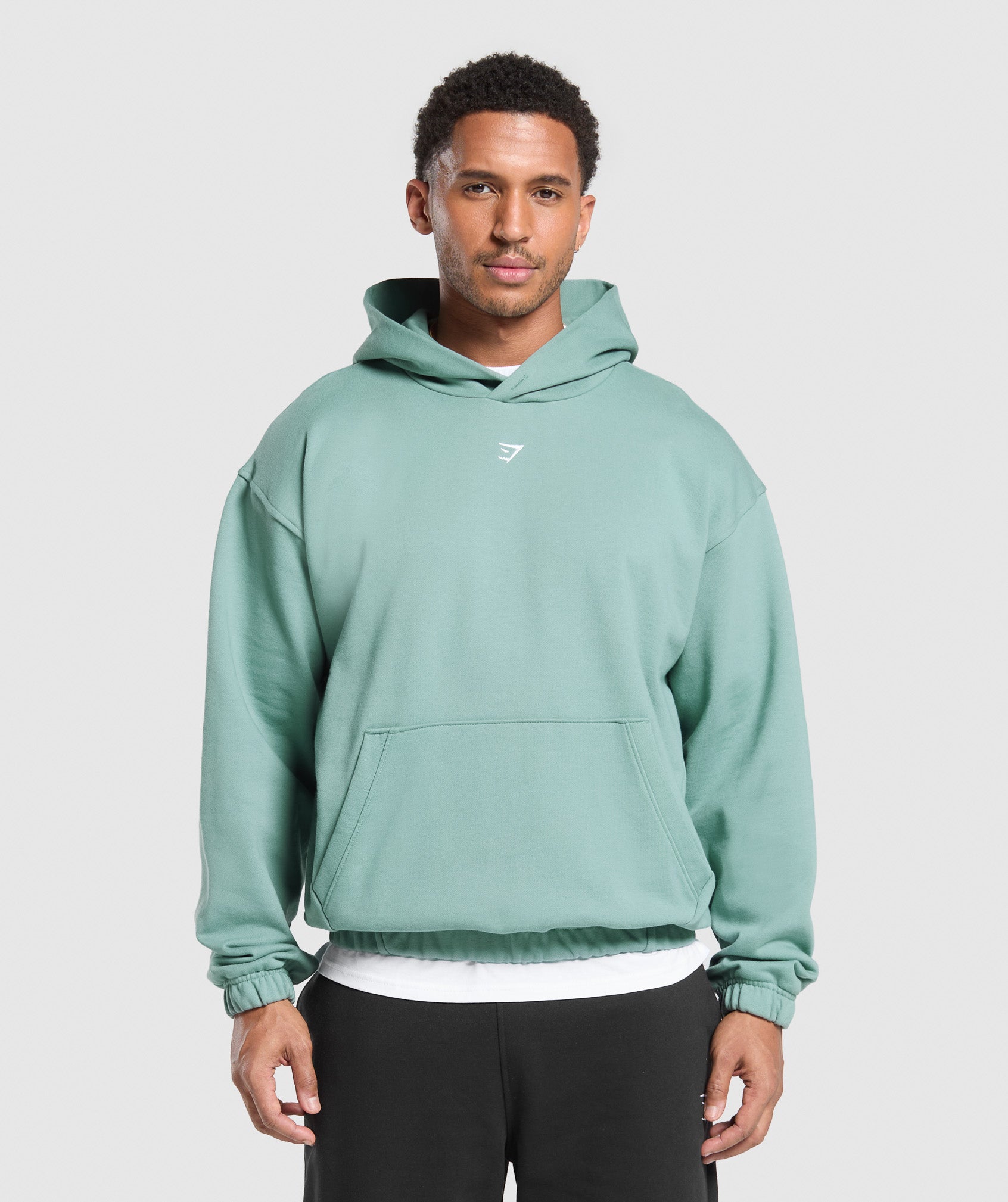 Gymshark Rest Day Essentials Boxy Hoodie Celeste Blue