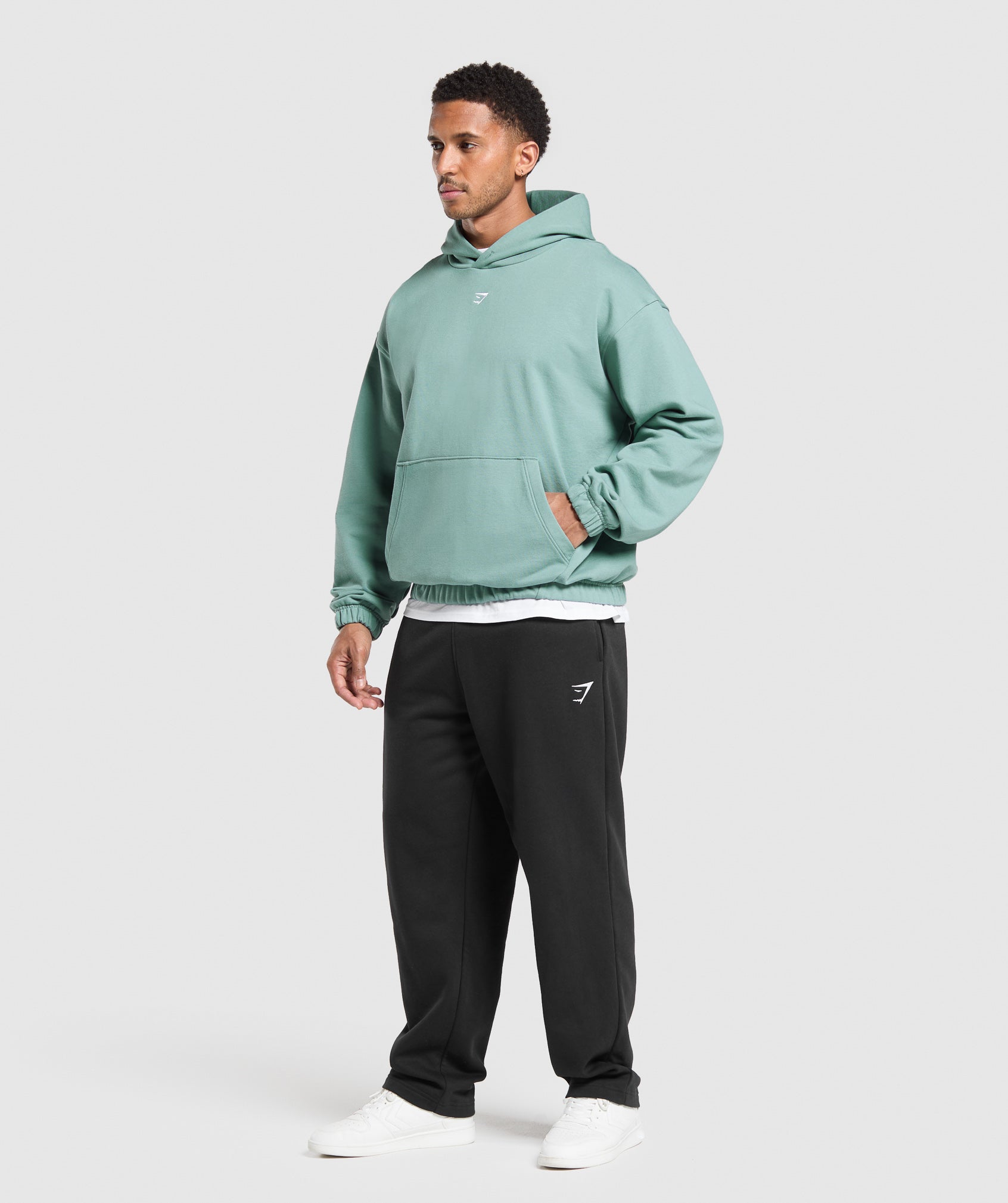 Gymshark Rest Day Essentials Boxy Hoodie Celeste Blue