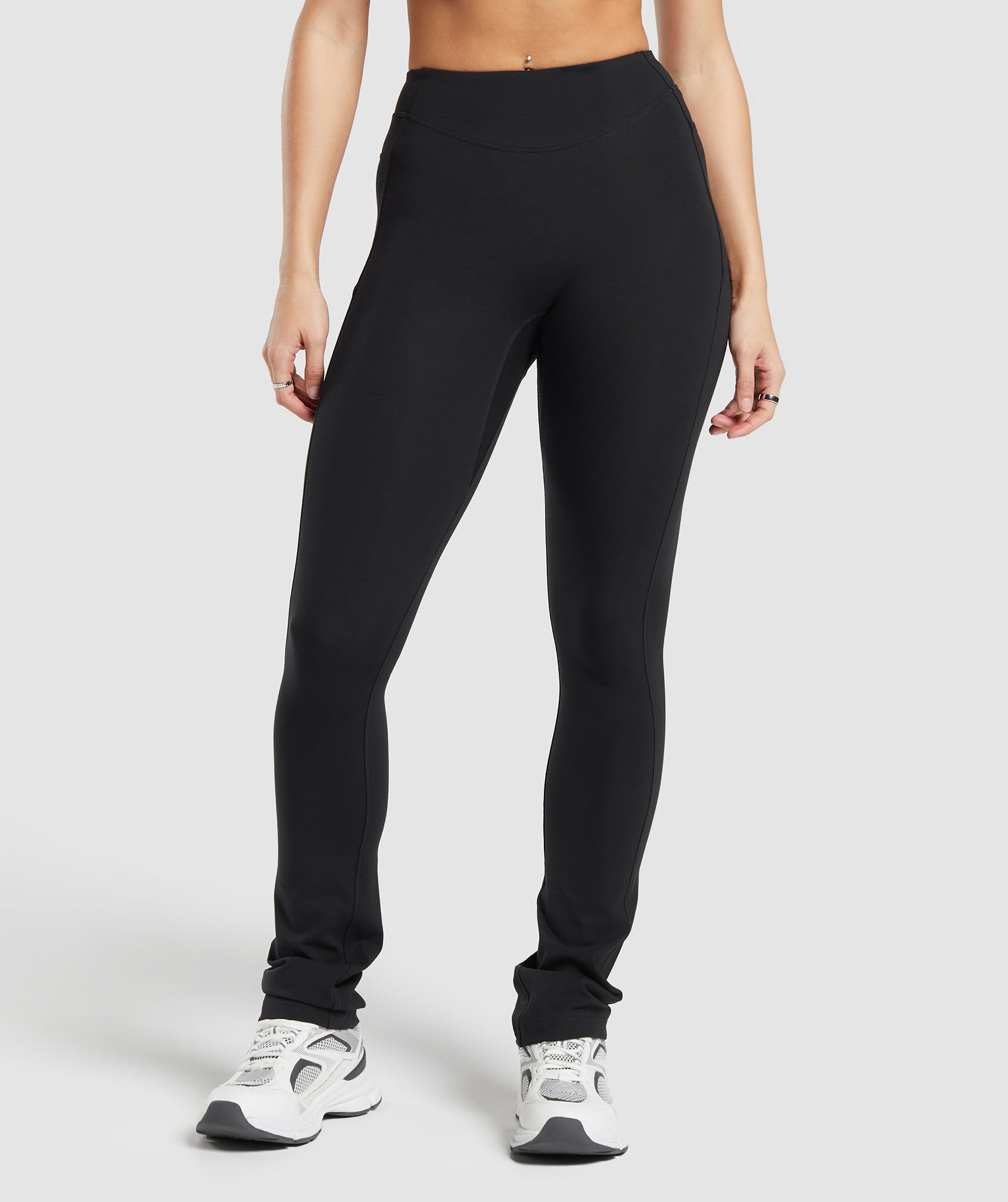 Women's Gymshark Rest Day Boot Cut Cotton Leggings Black