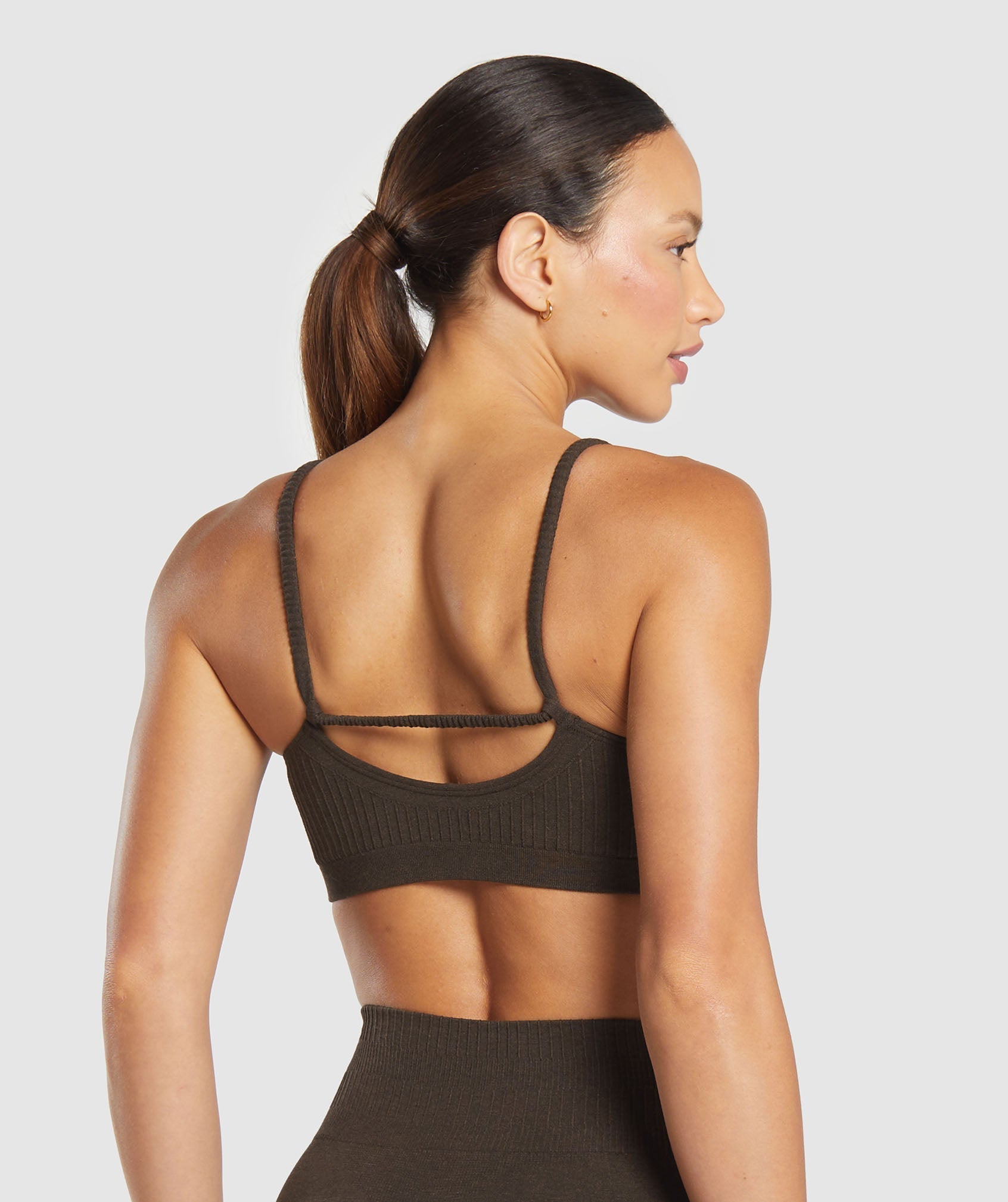 Women's Gymshark Luxe Seamless Bralette Walnut Brown Marl