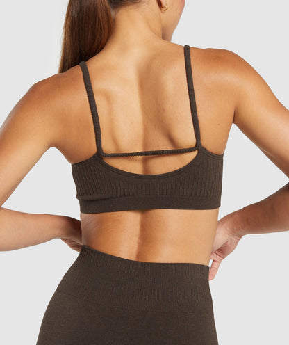 Women's Gymshark Luxe Seamless Bralette Walnut Brown Marl