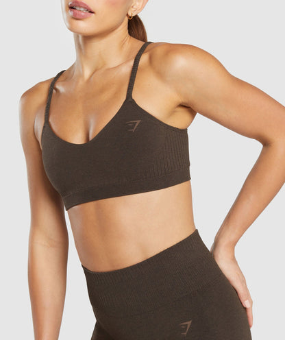Women's Gymshark Luxe Seamless Bralette Walnut Brown Marl