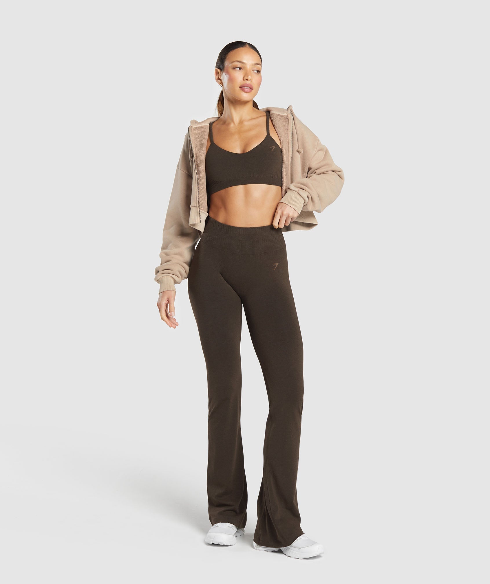 Women's Gymshark Luxe Seamless Bralette Walnut Brown Marl