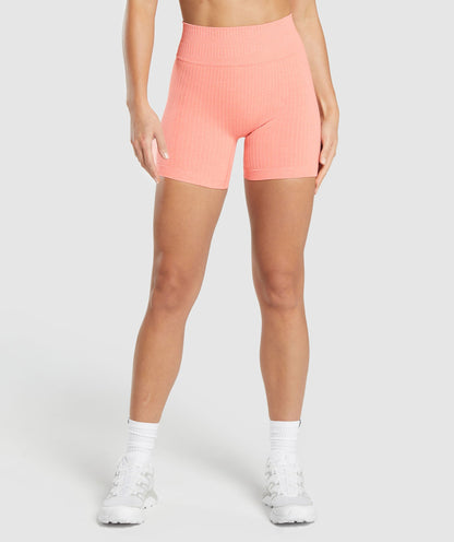 Women's Gymshark Luxe Seamless Shorts Muted Coral Marl