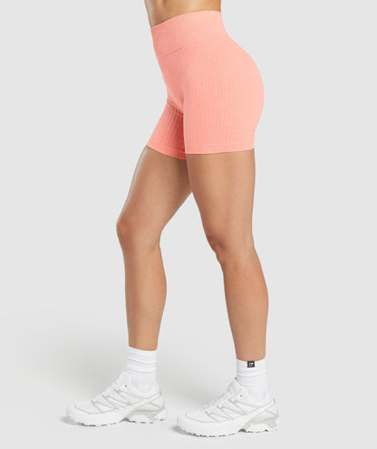 Women's Gymshark Luxe Seamless Shorts Muted Coral Marl