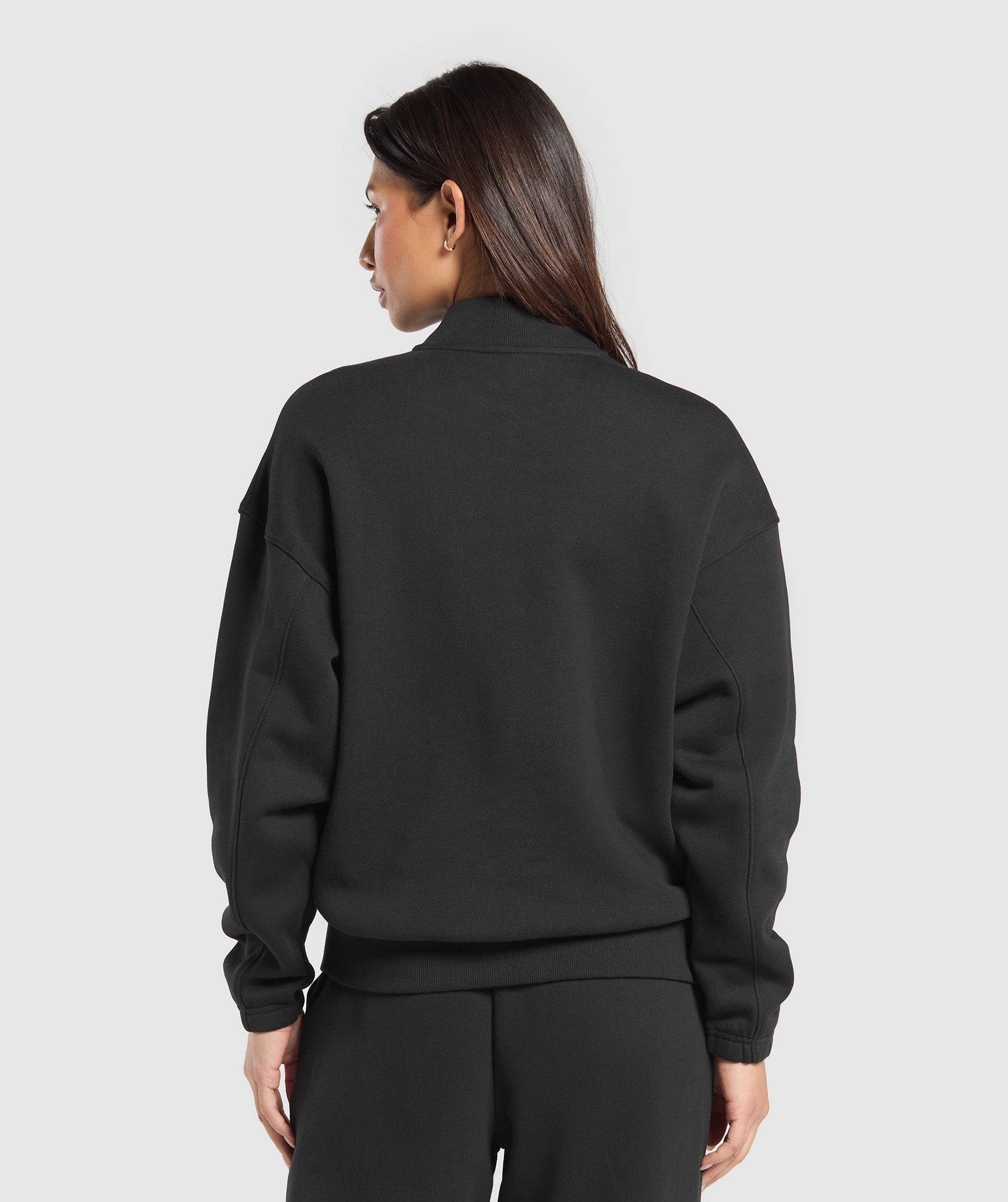 Women's Gymshark Rest Day Sweats 2.0 1/4 Zip Pullover Black