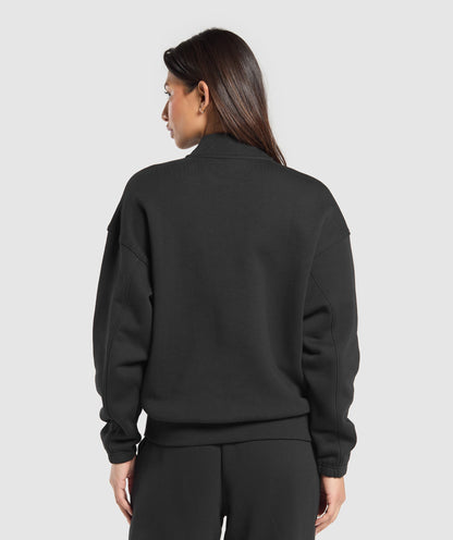 Women's Gymshark Rest Day Sweats 2.0 1/4 Zip Pullover Black