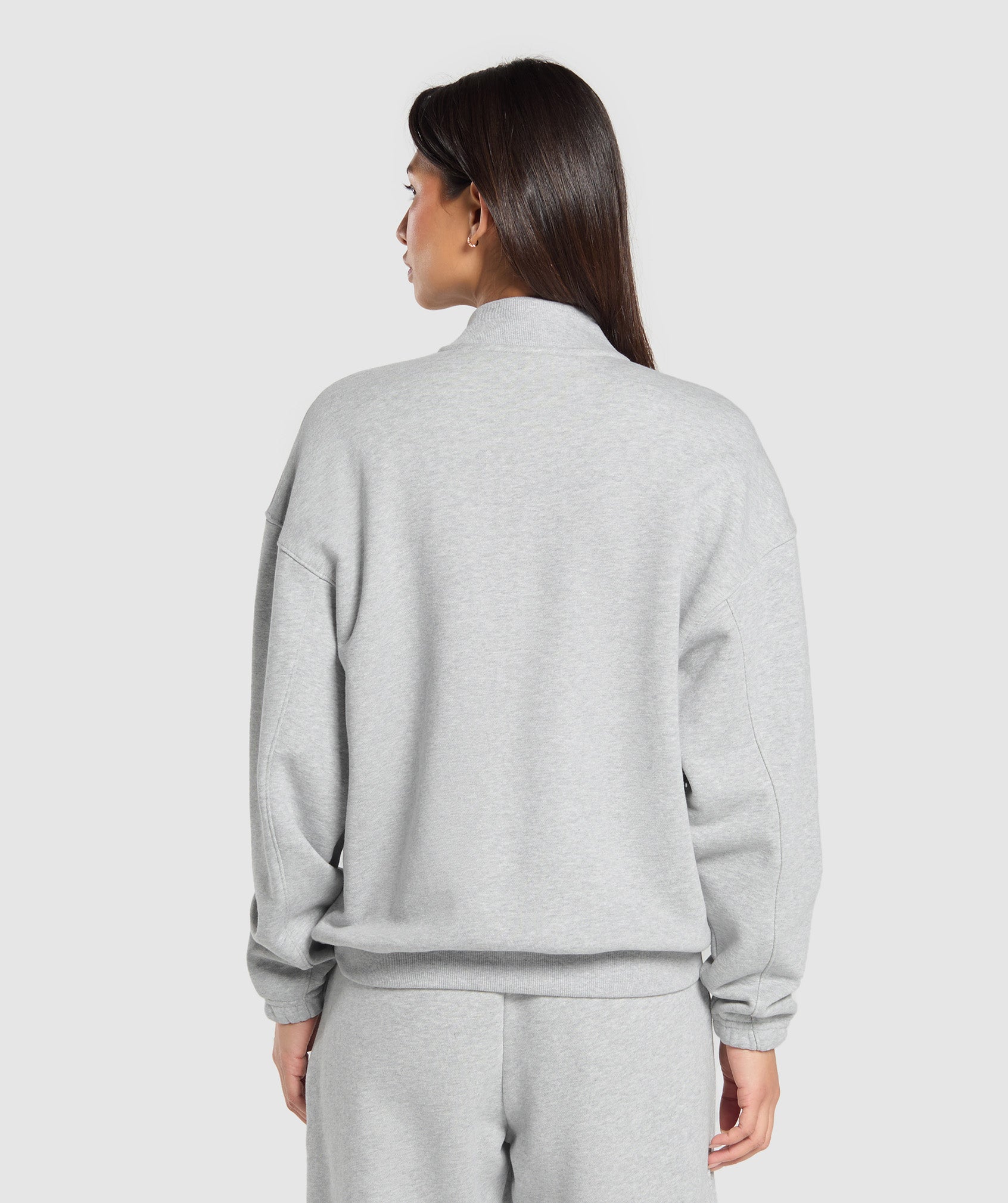 Women's Gymshark Rest Day Sweats 2.0 1/4 Zip Pullover Light Grey Core Marl