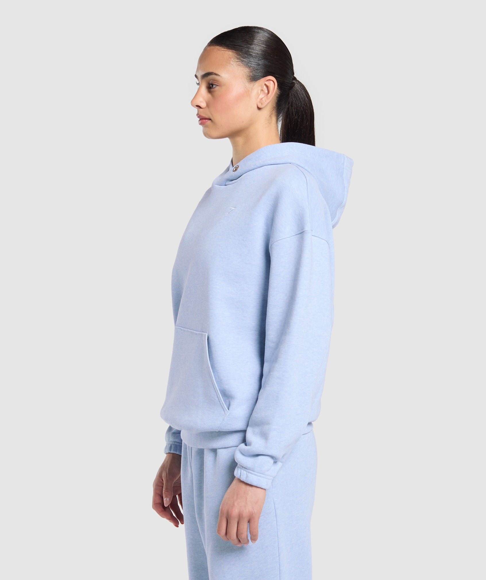 Women's Gymshark Rest Day Sweats 2.0 Oversized Hoodie Blue Marl