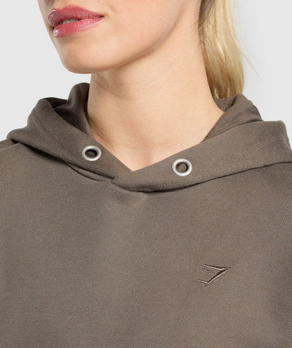 Women's Gymshark Rest Day Sweats 2.0 Oversized Hoodie Camo Brown