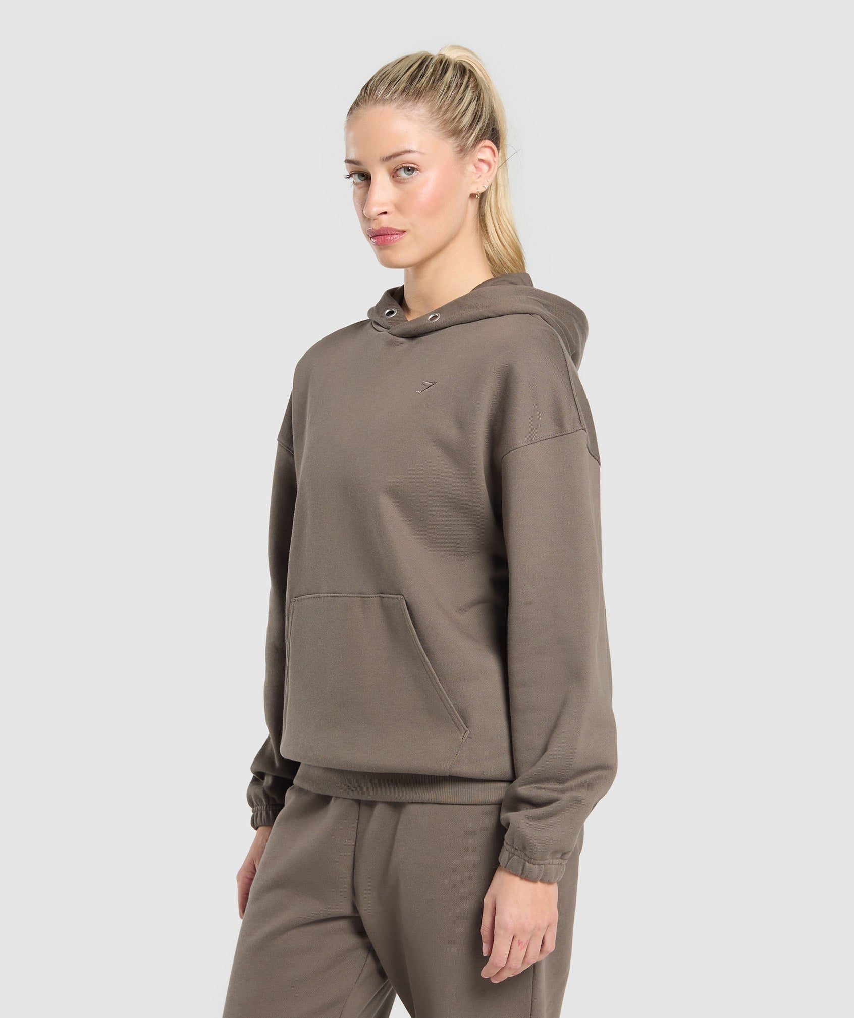 Women's Gymshark Rest Day Sweats 2.0 Oversized Hoodie Camo Brown