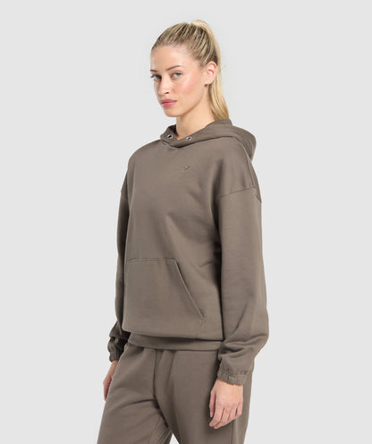 Women's Gymshark Rest Day Sweats 2.0 Oversized Hoodie Camo Brown