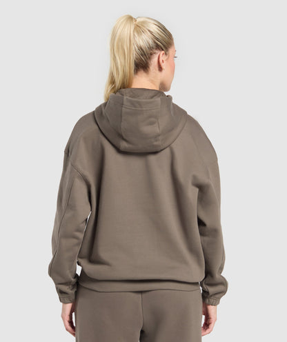 Women's Gymshark Rest Day Sweats 2.0 Oversized Hoodie Camo Brown