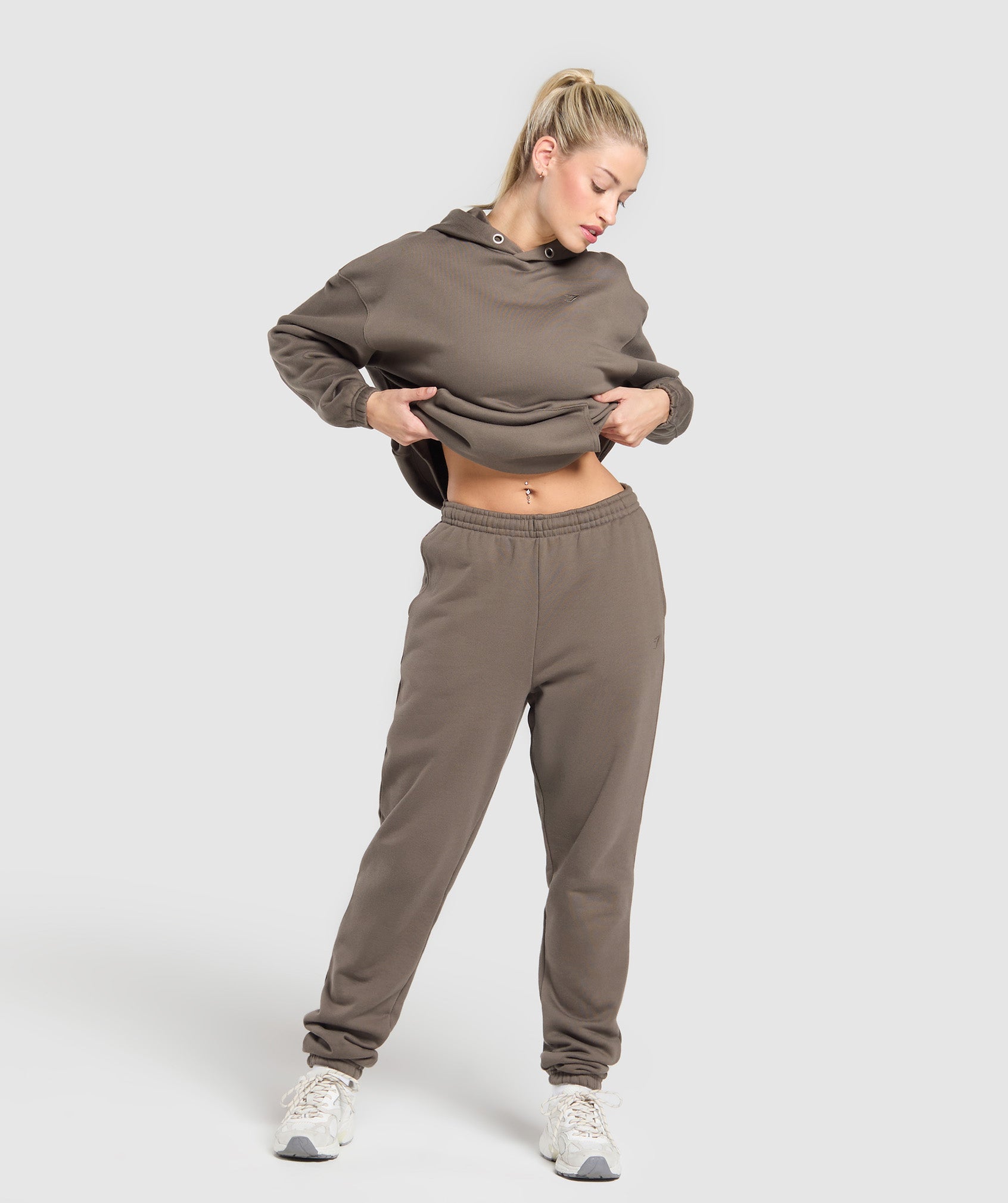 Women's Gymshark Rest Day Sweats 2.0 Oversized Hoodie Camo Brown
