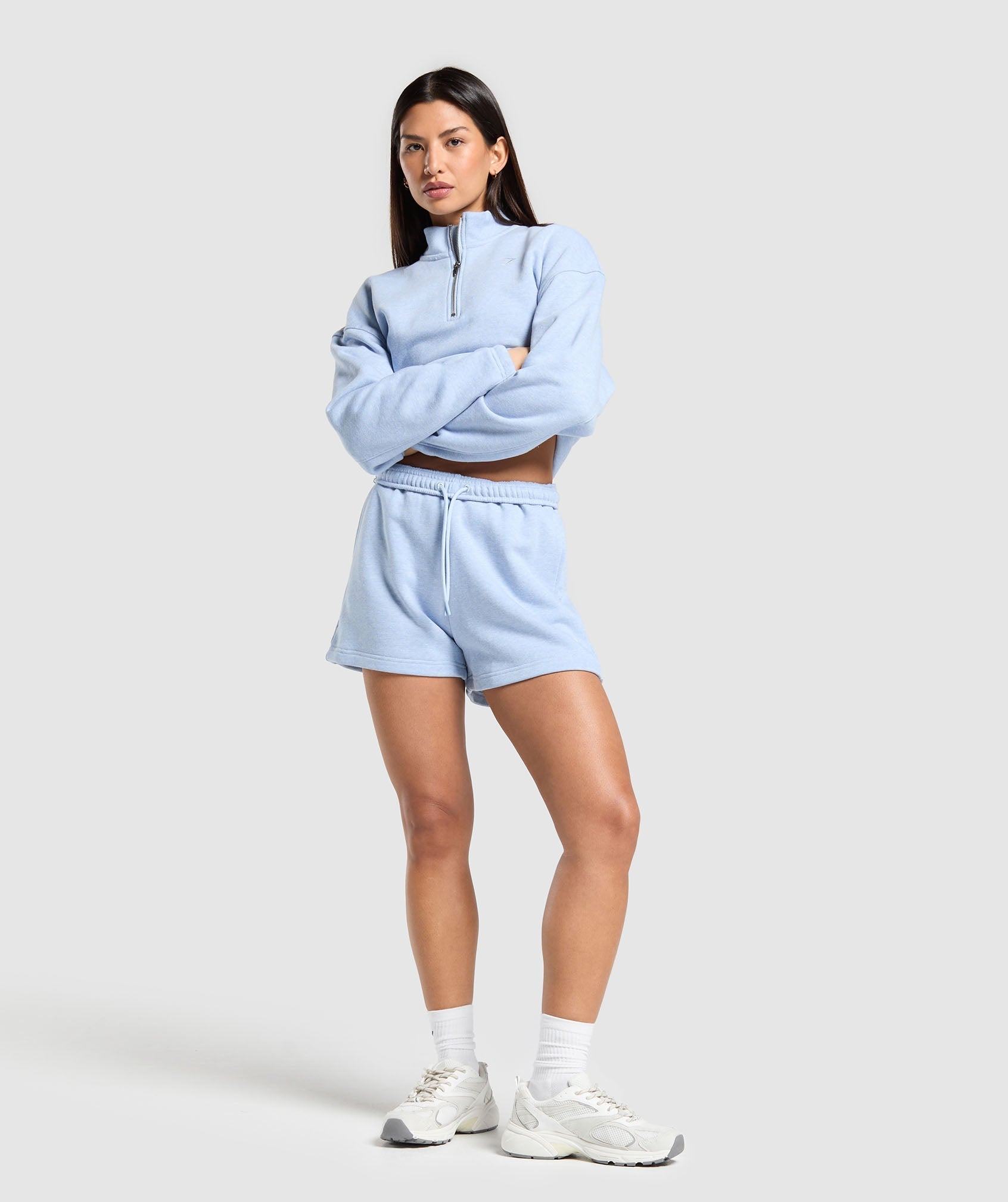 Women's Gymshark Rest Day Sweats 2.0 Shorts Blue Marl