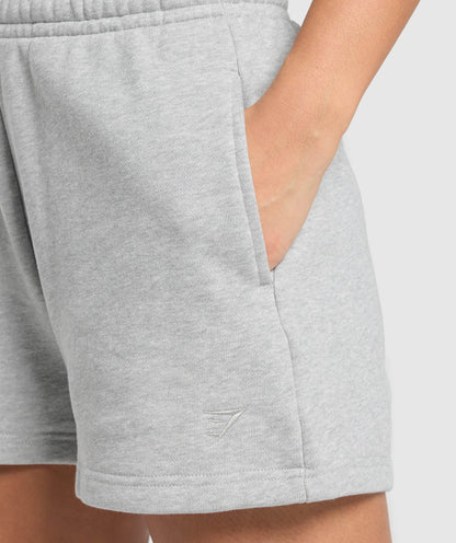 Women's Gymshark Rest Day Sweats 2.0 Shorts Light Grey Core Marl