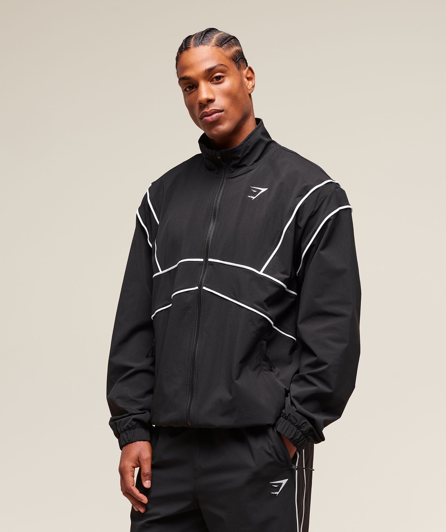 Gymshark Retro Crinkle Track Jacket Black