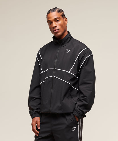 Gymshark Retro Crinkle Track Jacket Black