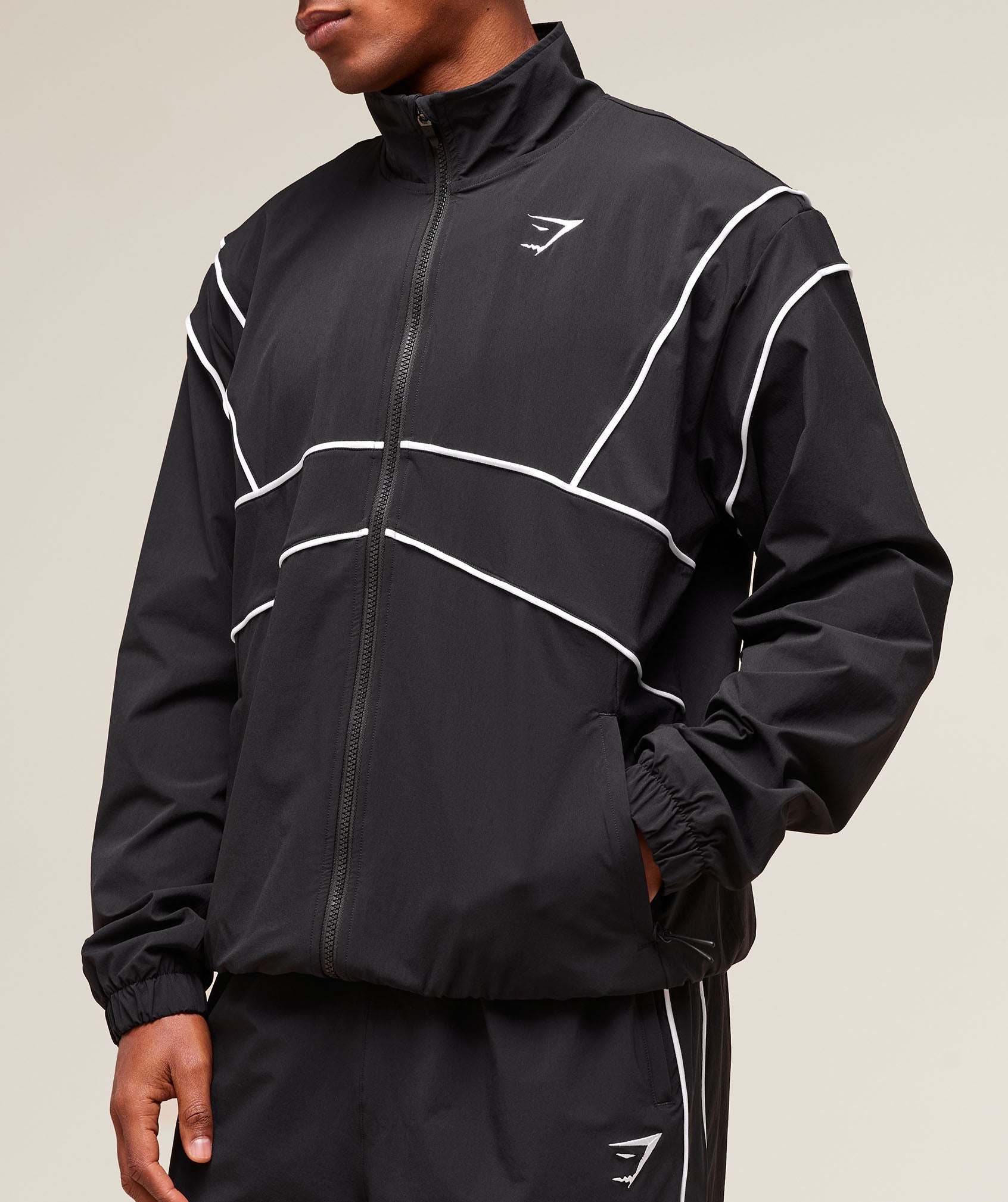 Gymshark Retro Crinkle Track Jacket Black
