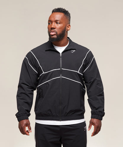 Gymshark Retro Crinkle Track Jacket Black