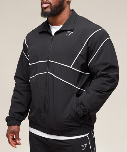 Gymshark Retro Crinkle Track Jacket Black