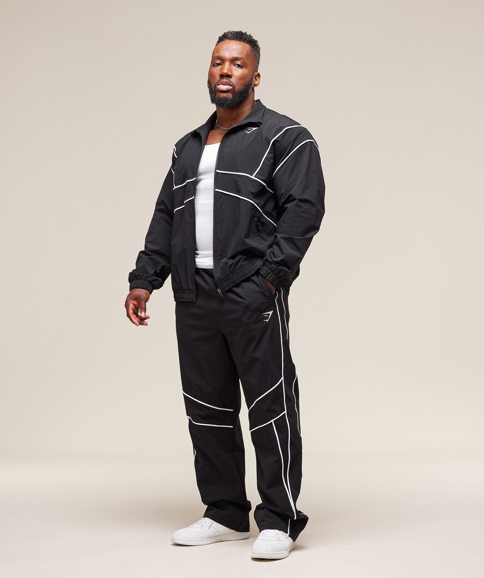 Gymshark Retro Crinkle Track Jacket Black