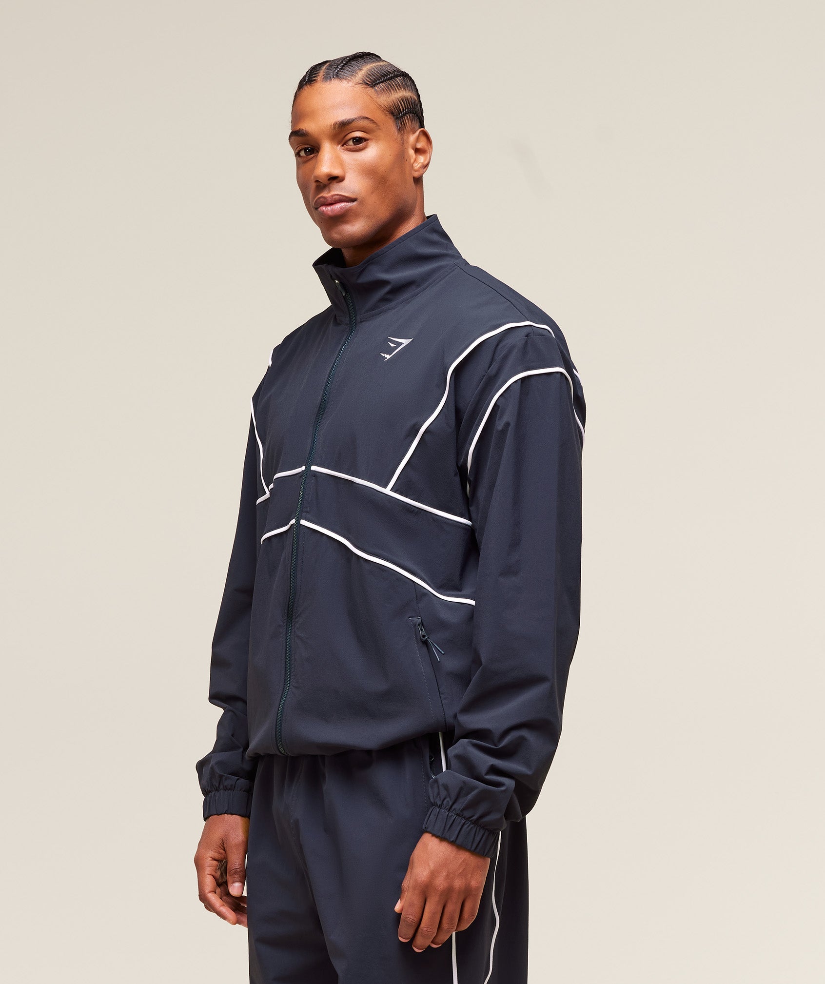 Gymshark Retro Crinkle Track Jacket Heavy Blue