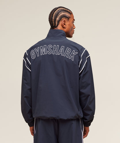 Gymshark Retro Crinkle Track Jacket Heavy Blue