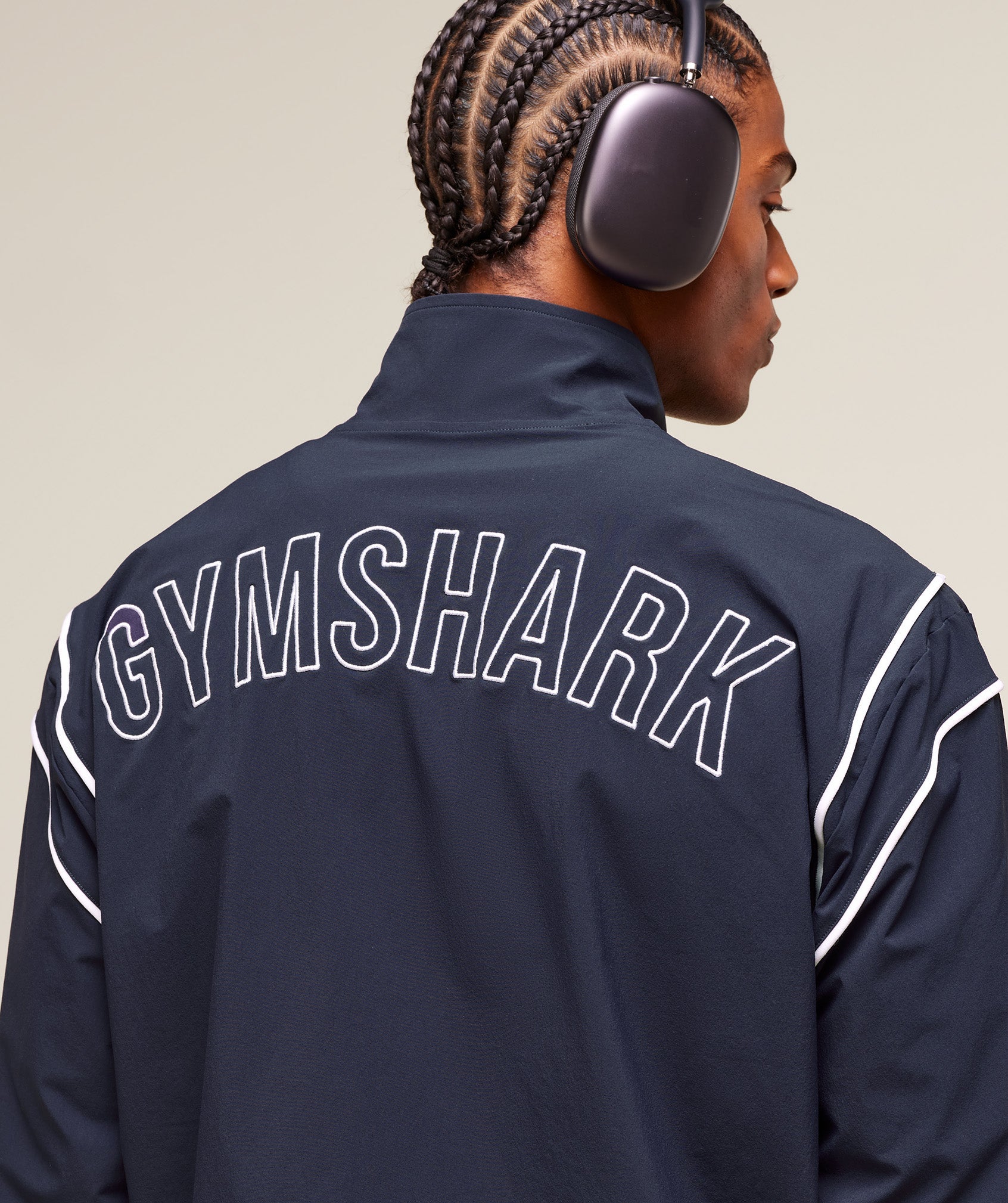 Gymshark Retro Crinkle Track Jacket Heavy Blue