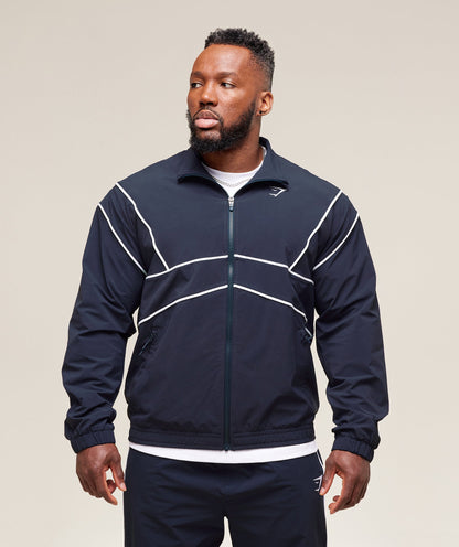 Gymshark Retro Crinkle Track Jacket Heavy Blue