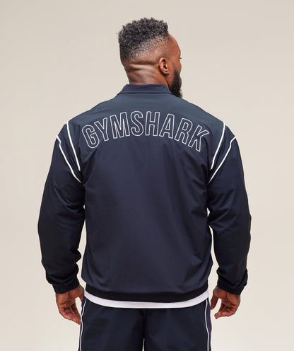 Gymshark Retro Crinkle Track Jacket Heavy Blue
