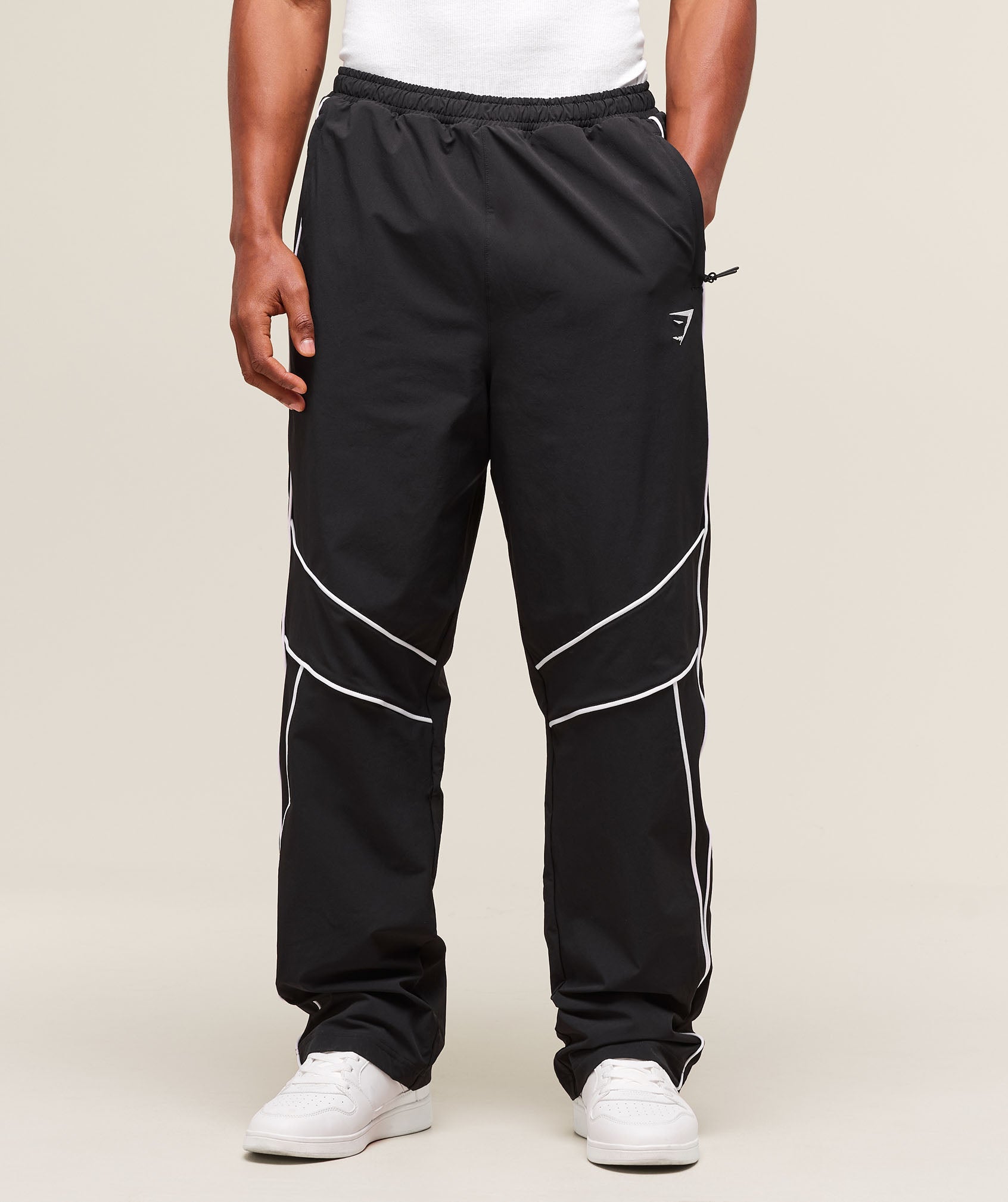 Gymshark Retro Crinkle Track Pants Black