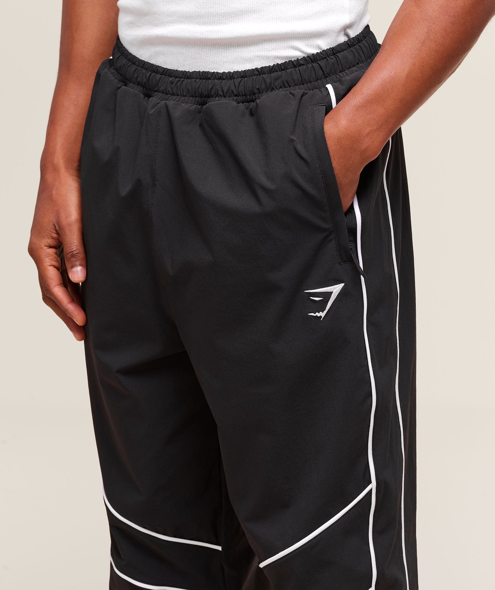 Gymshark Retro Crinkle Track Pants Black