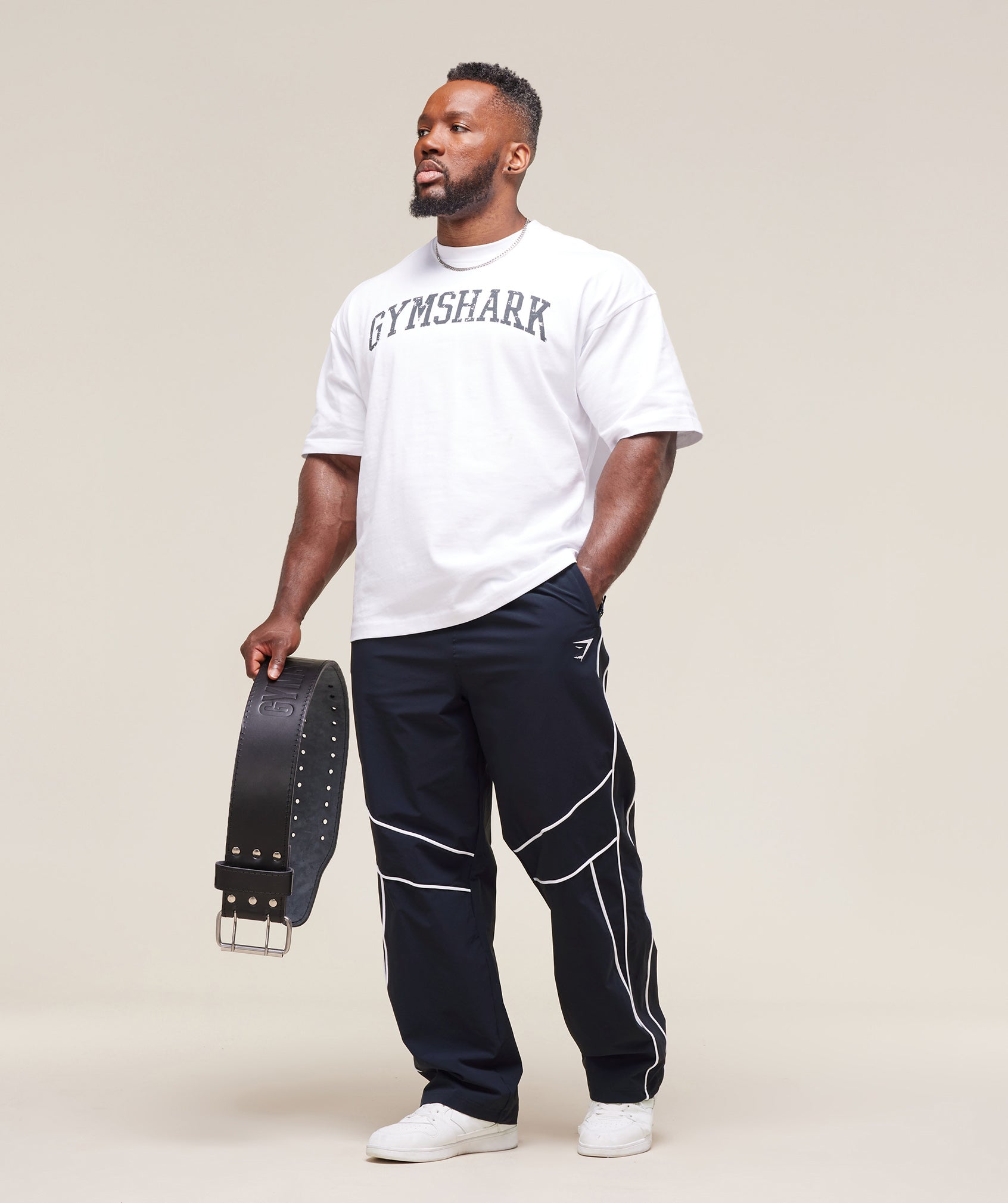 Gymshark Retro Crinkle Track Pants Heavy Blue
