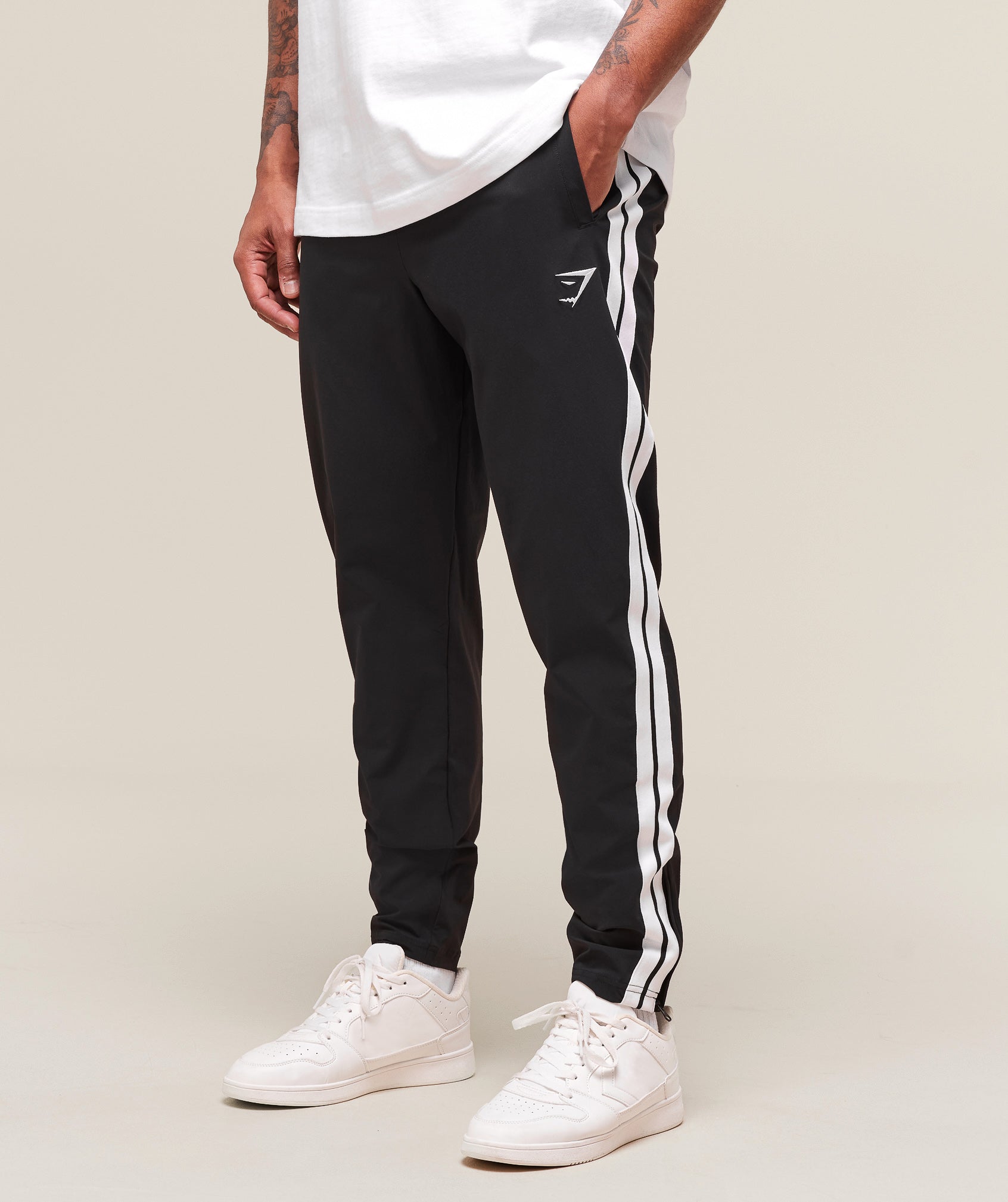 Gymshark Retro Side Stripe Joggers Black