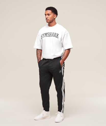 Gymshark Retro Side Stripe Joggers Black