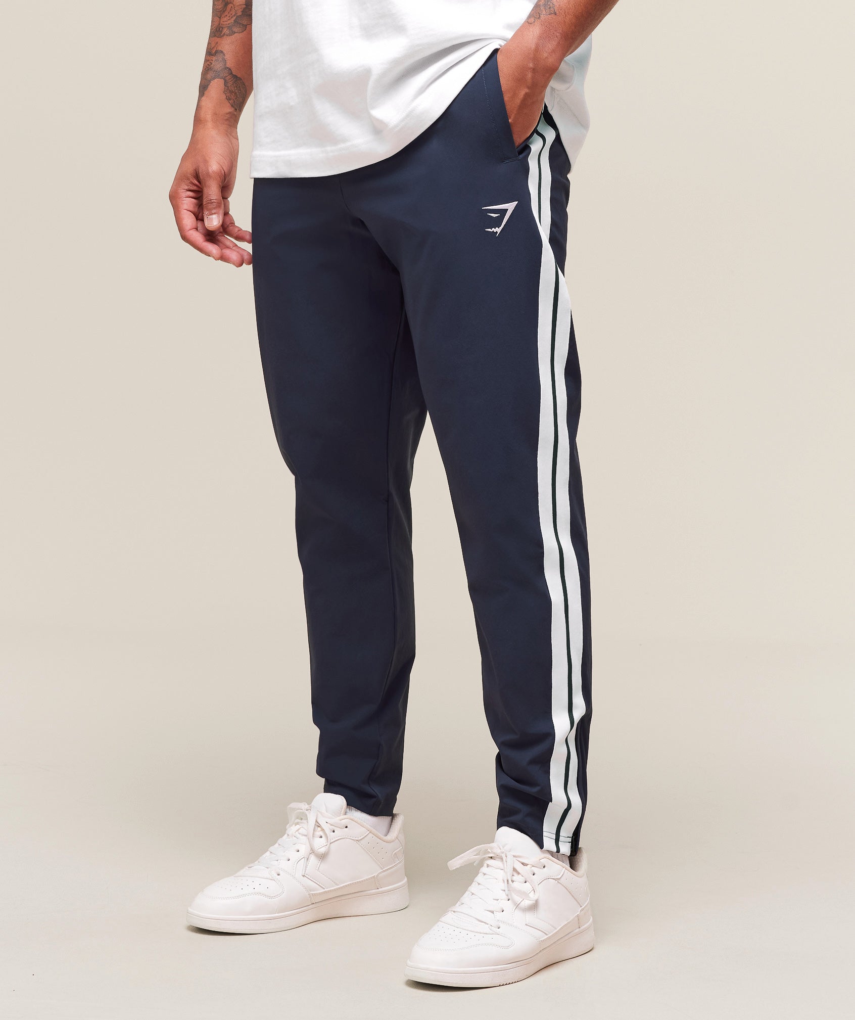 Gymshark Retro Side Stripe Joggers Heavy Blue