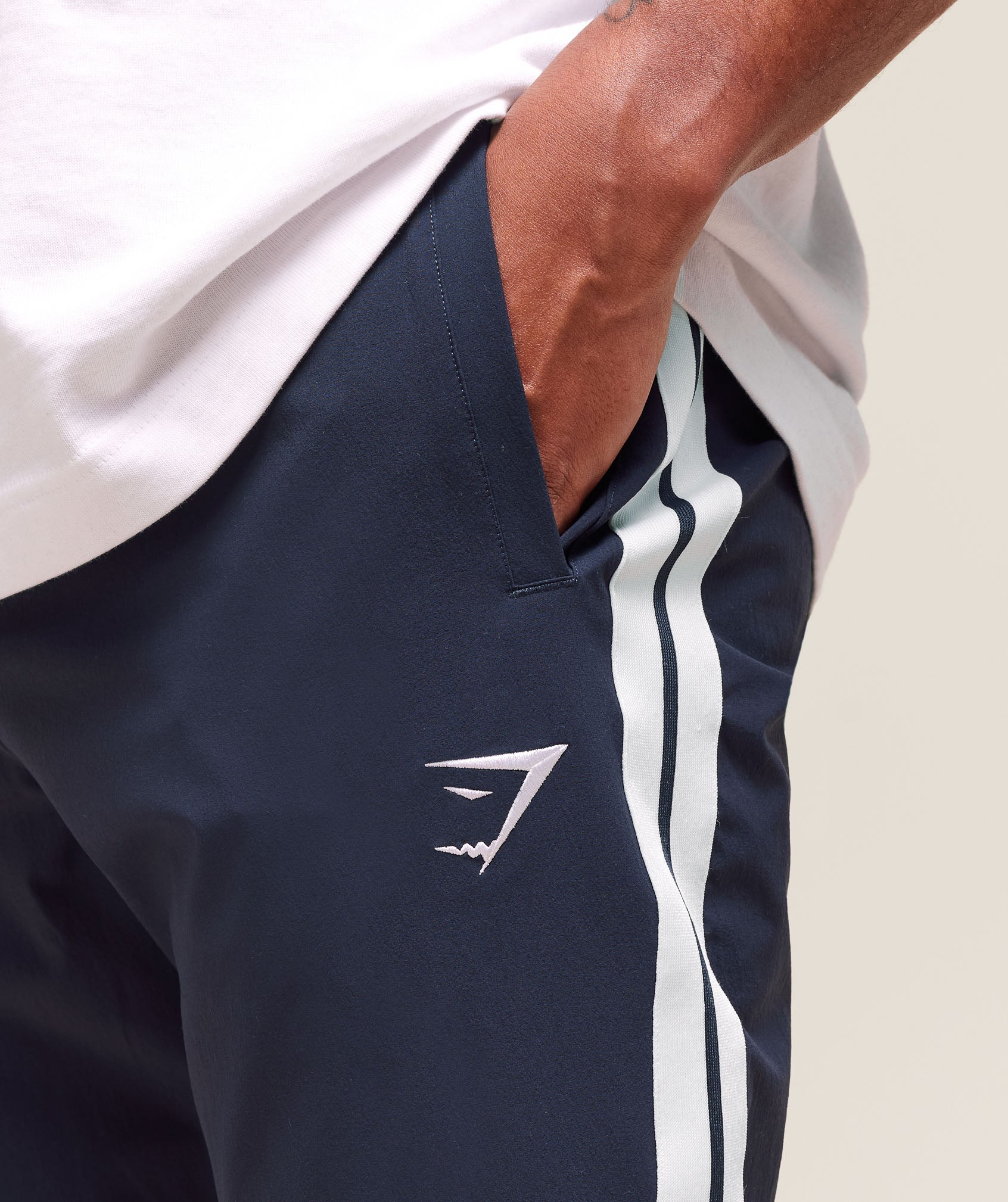 Gymshark Retro Side Stripe Joggers Heavy Blue