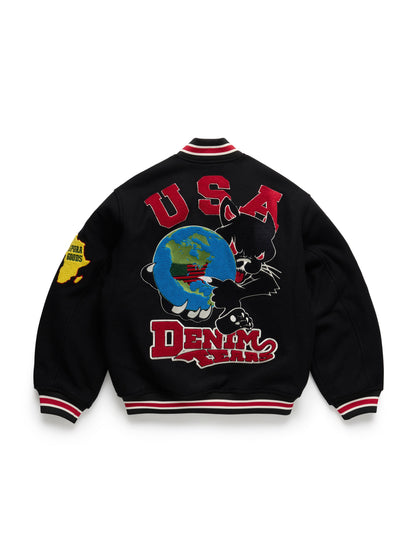Denim Tears Bobby Huey Reversible Varsity Jacket Black