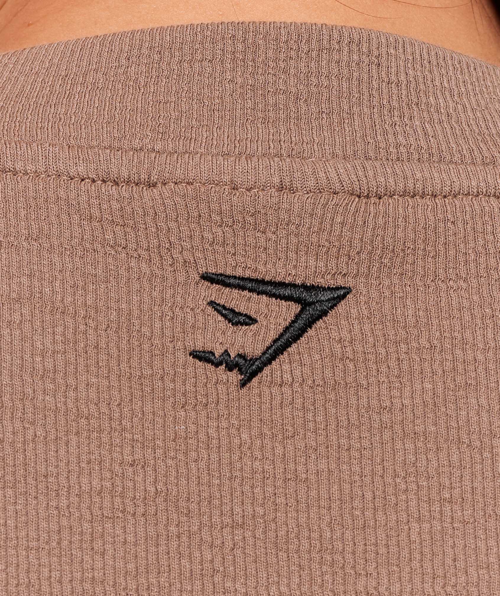 Women's Gymshark Ribbed Cotton Crop Top Mocha Mauve
