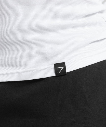 Gymshark Ribbed Long Sleeve T-Shirt White